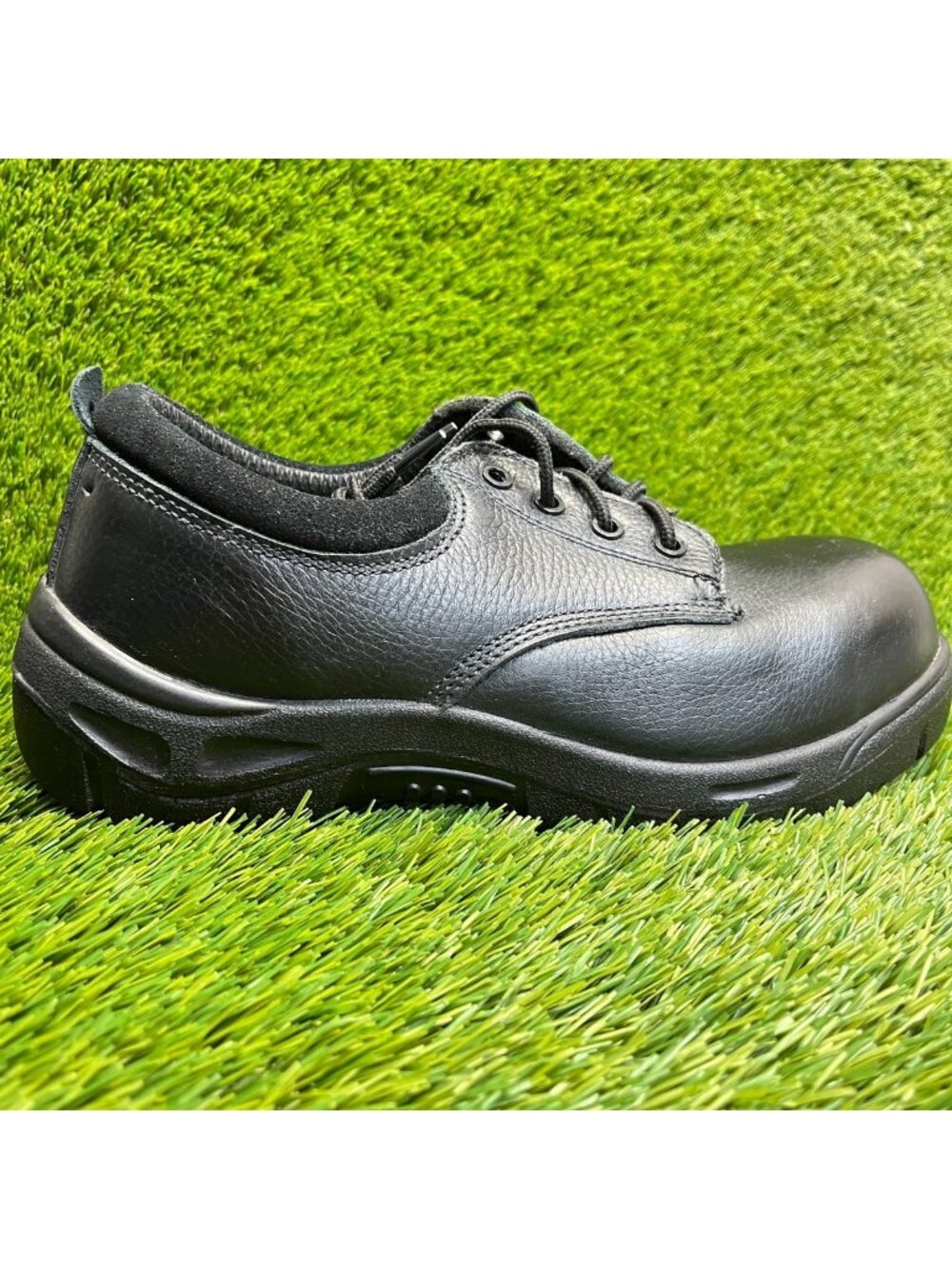Avenger Mens Size 11E Black Leather Composite Toe Safety Work Oxford Shoes